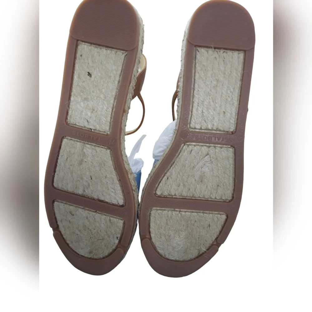 Talbots Light Chambray Izzy D'orsay Flamigo Espadrille Sandals Women's 7.5 NWT